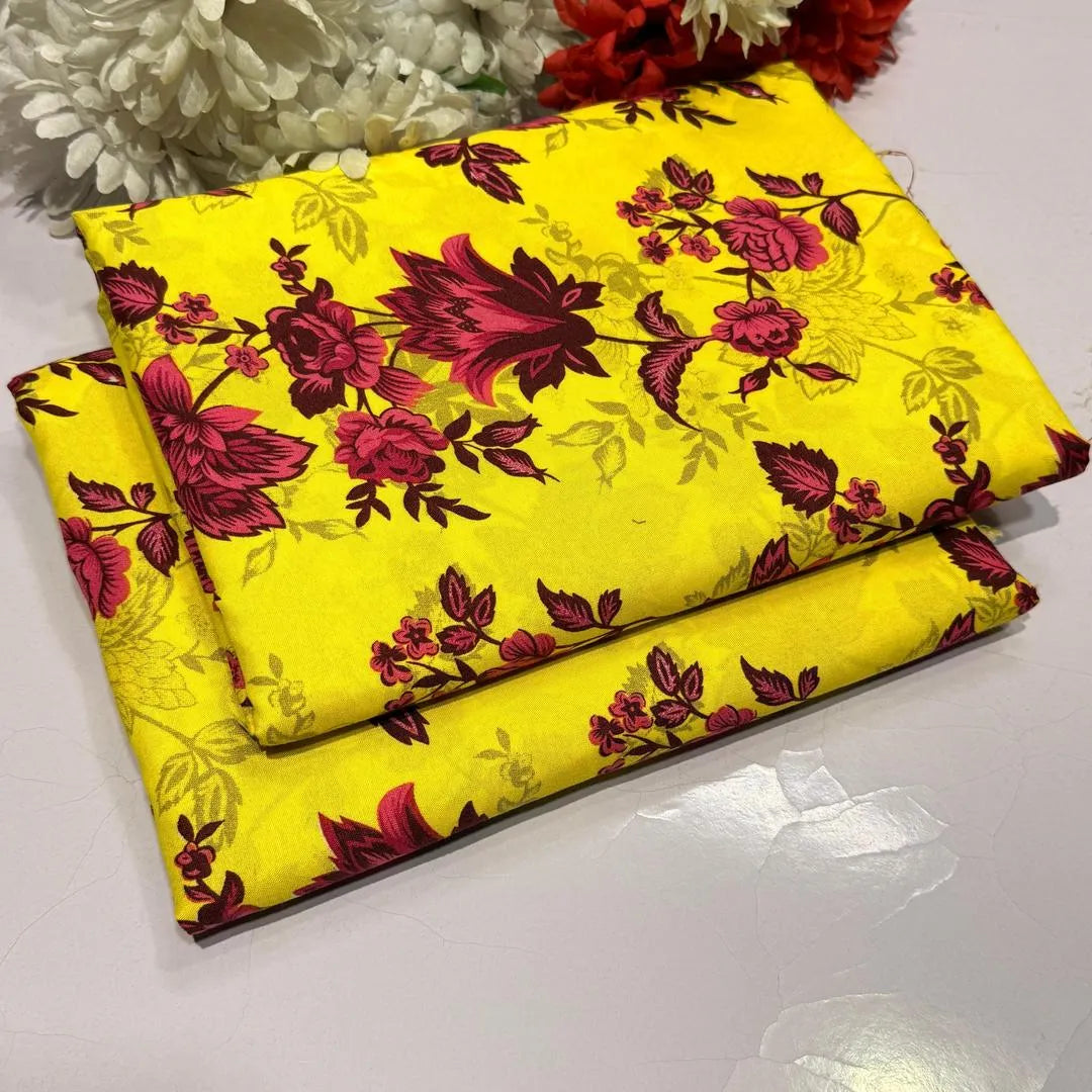 2 Pcs Women's Unstitched Printed Suit