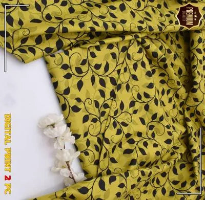 2 Pcs winter collection Women's Unstitched Printed Suit