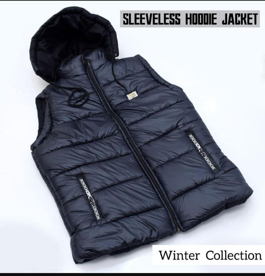 Men's Parachute Sleeveless Jacket - 1 Pc Hooded Neck Design