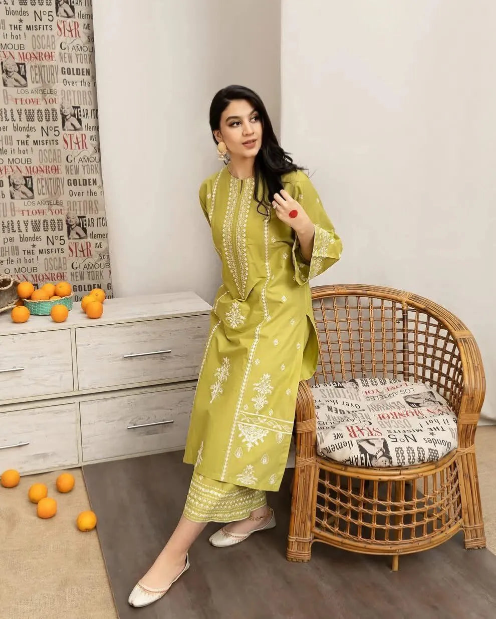 2 Pcs Women's Unstitched Embroidered Suit