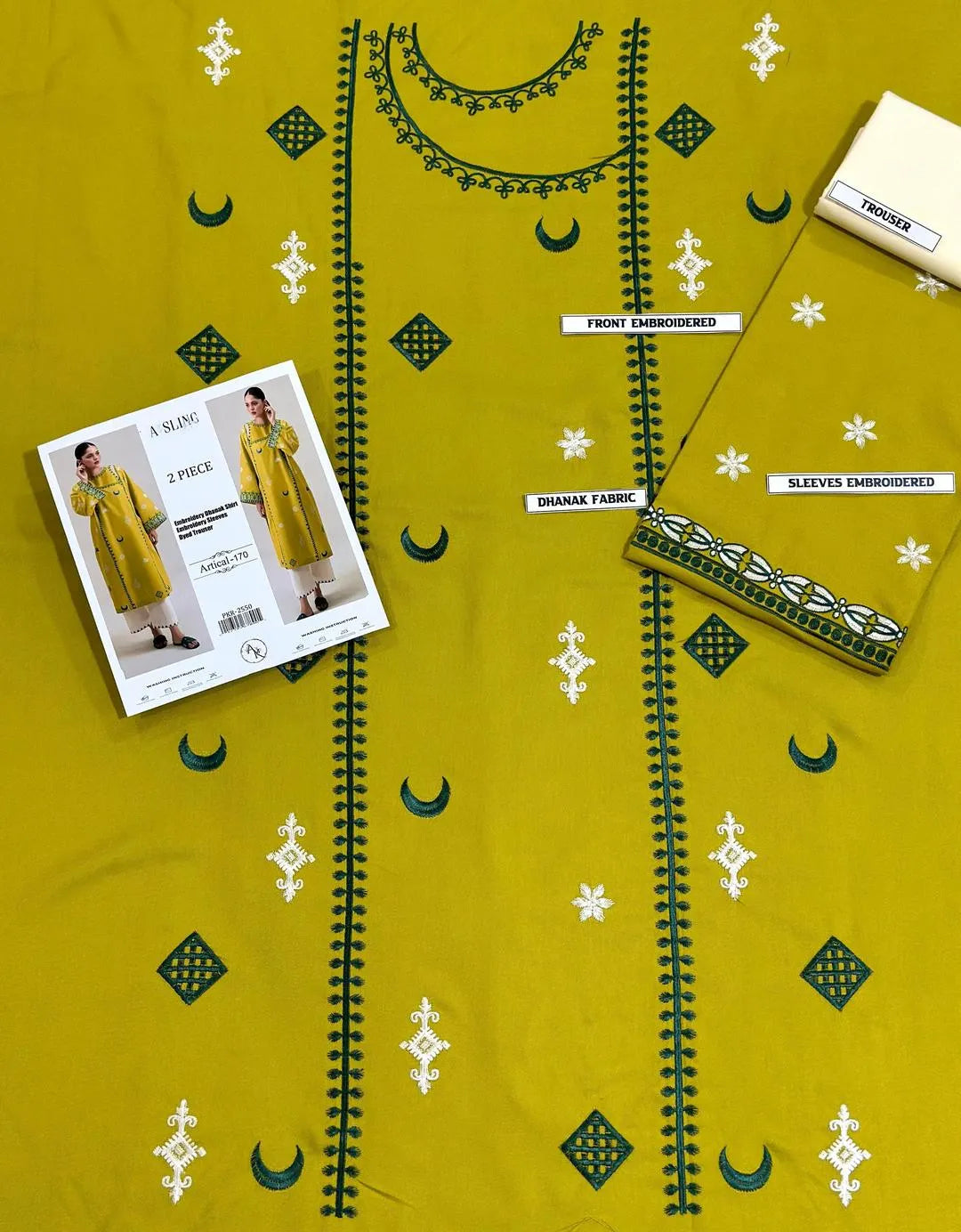 2 Pcs Women's Unstitched Embroidered Suit