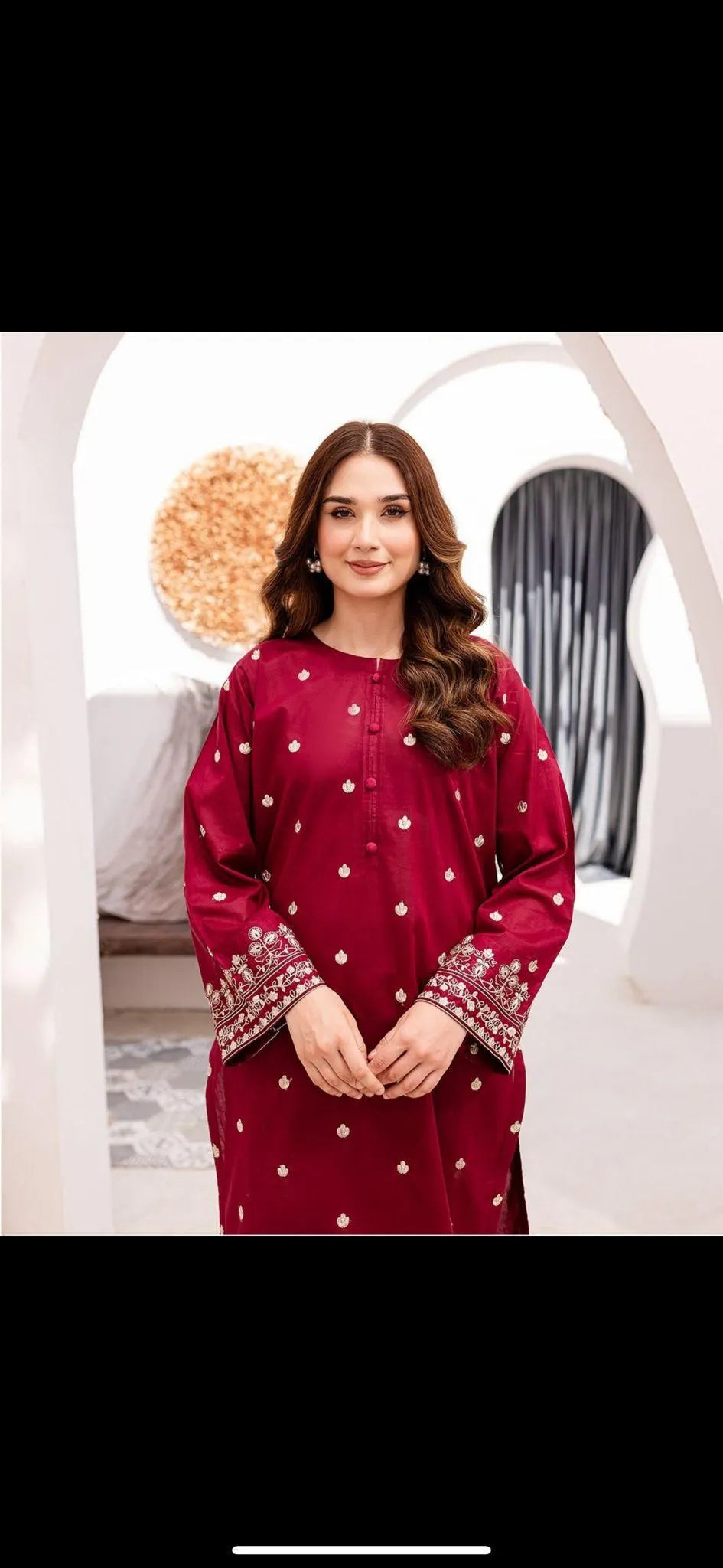 2 Pcs Women's Unstitched Embroidered Suit