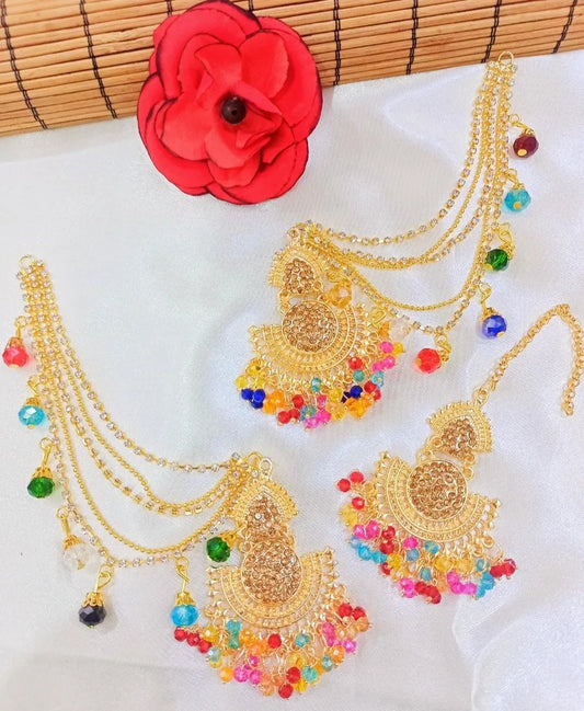 Stylish 1 Pc Black and Multicolor Earrings with Elegant Metal Finish