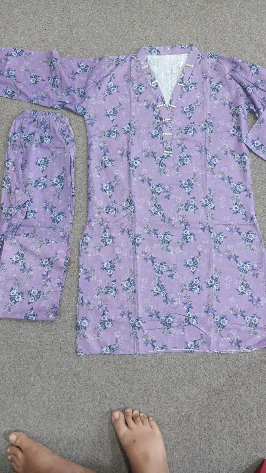 Stylish Women's Printed Khaddar Suit with Dupatta - 3 Pcs