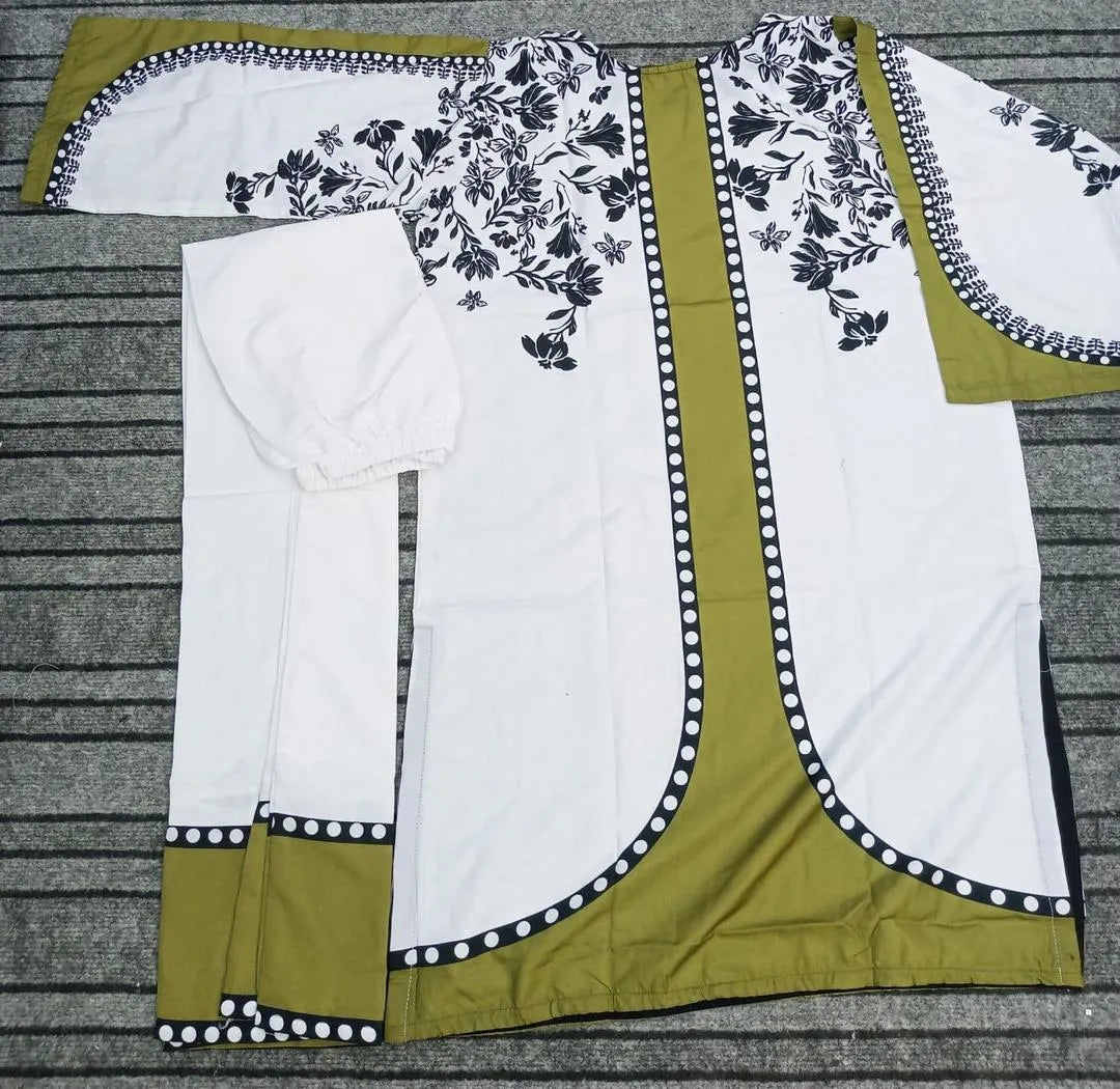 2 Pcs Women's Stitched Grip Silk Printed Co-Ord Set